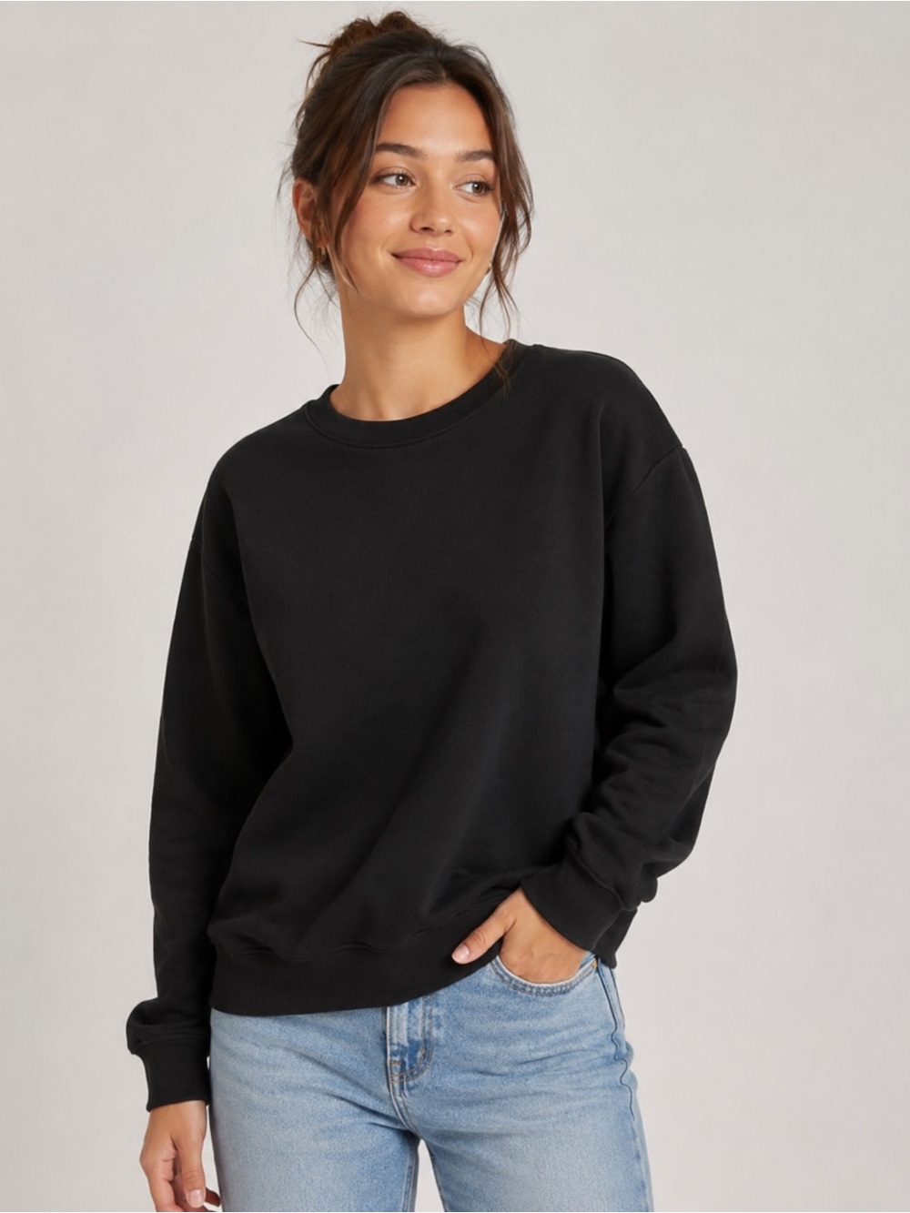 H&M Black Relaxed Fit Sweatshirt